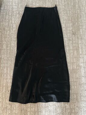 Aritzia Babaton Black Satin Slip Skirt